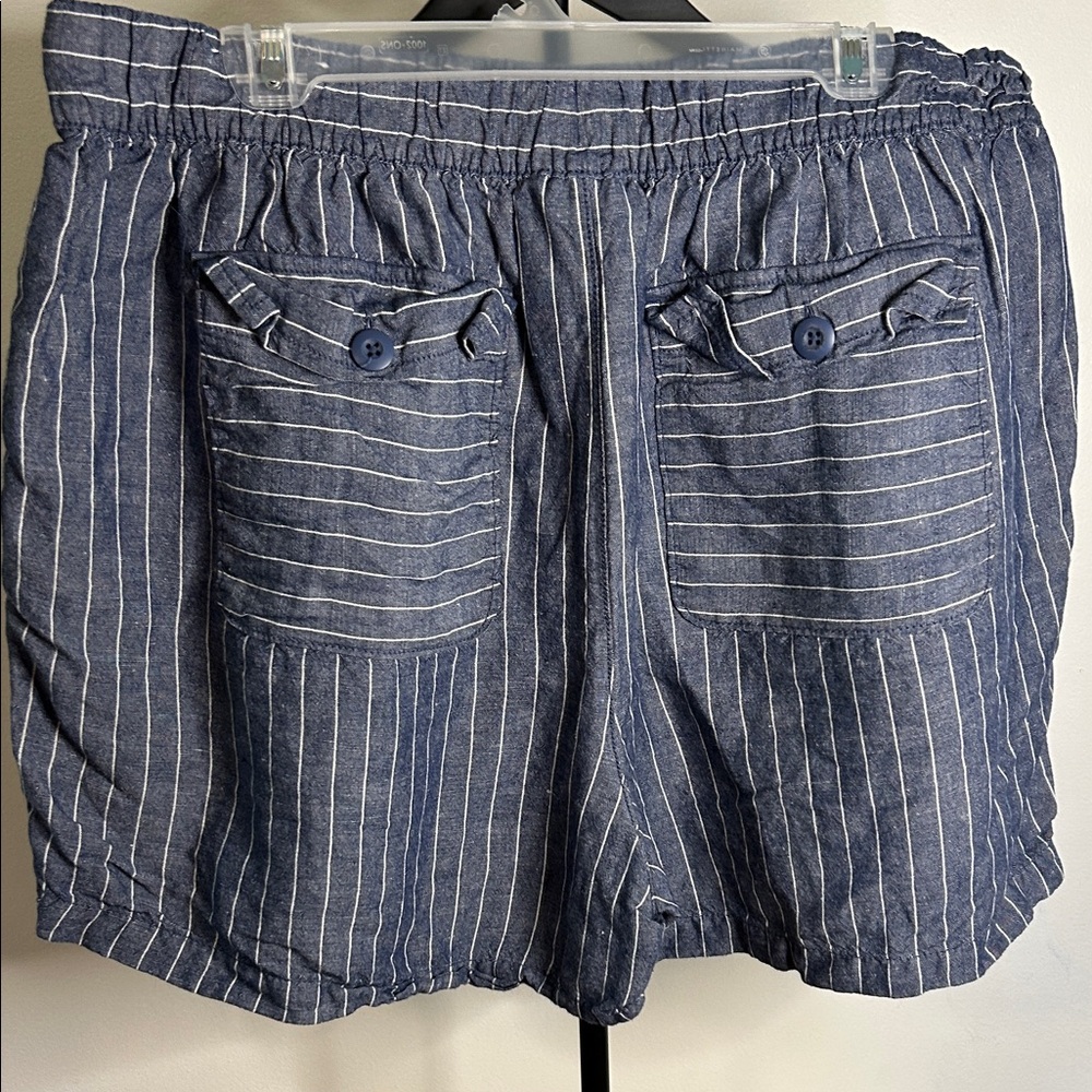 Lane Bryant Navy and White Linen Shorts - Picture 6 of 8